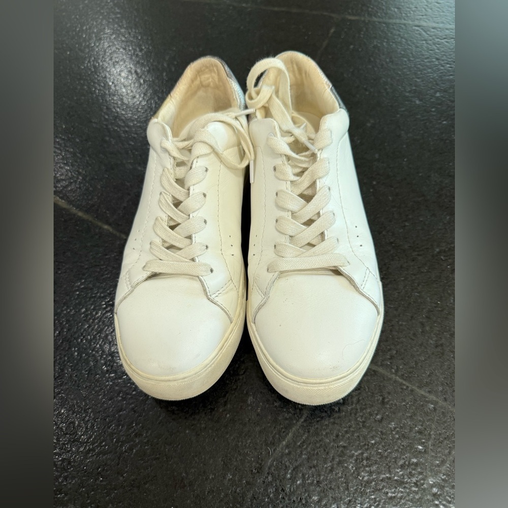 KURT GEIGER LONDON White Leather Sneakers w Studs & Brass Eagle Head  39 - Picture 3 of 10